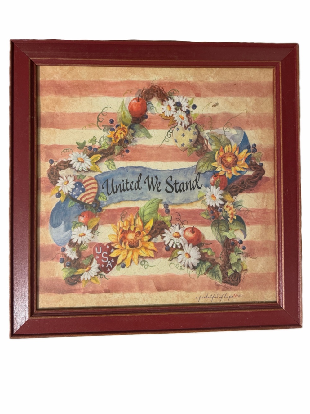 Vintage Home Interior A Pocket Full of Hope Wall Decor Red Frame